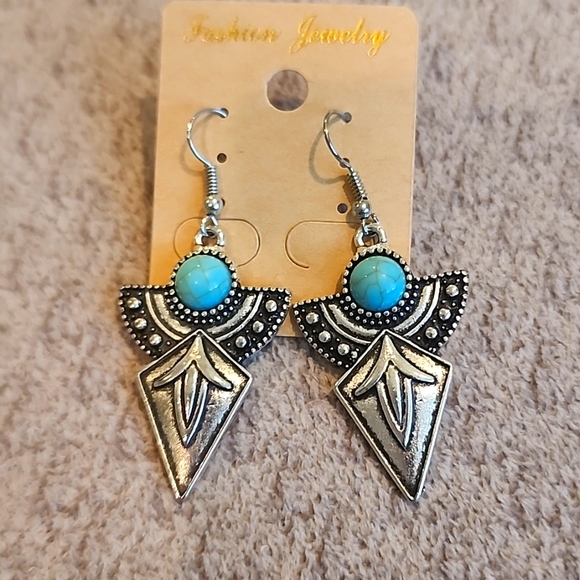 Fashion Jewelry Jewelry - New Blue Howlite & Silverstone Drop Earrings